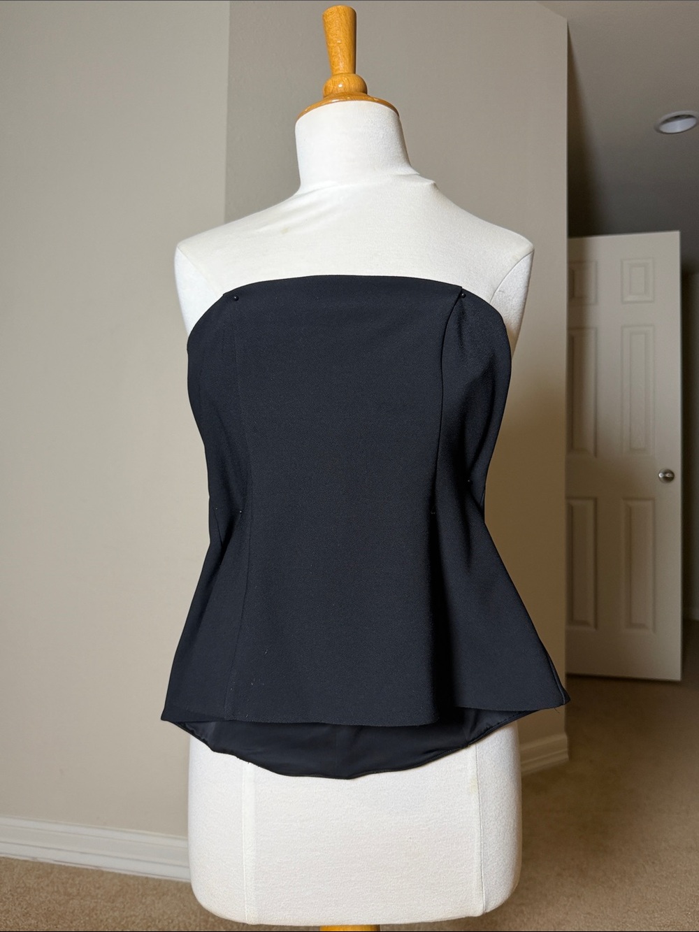 Abercrombie & Fitch Black Strapless Peplum Camisole